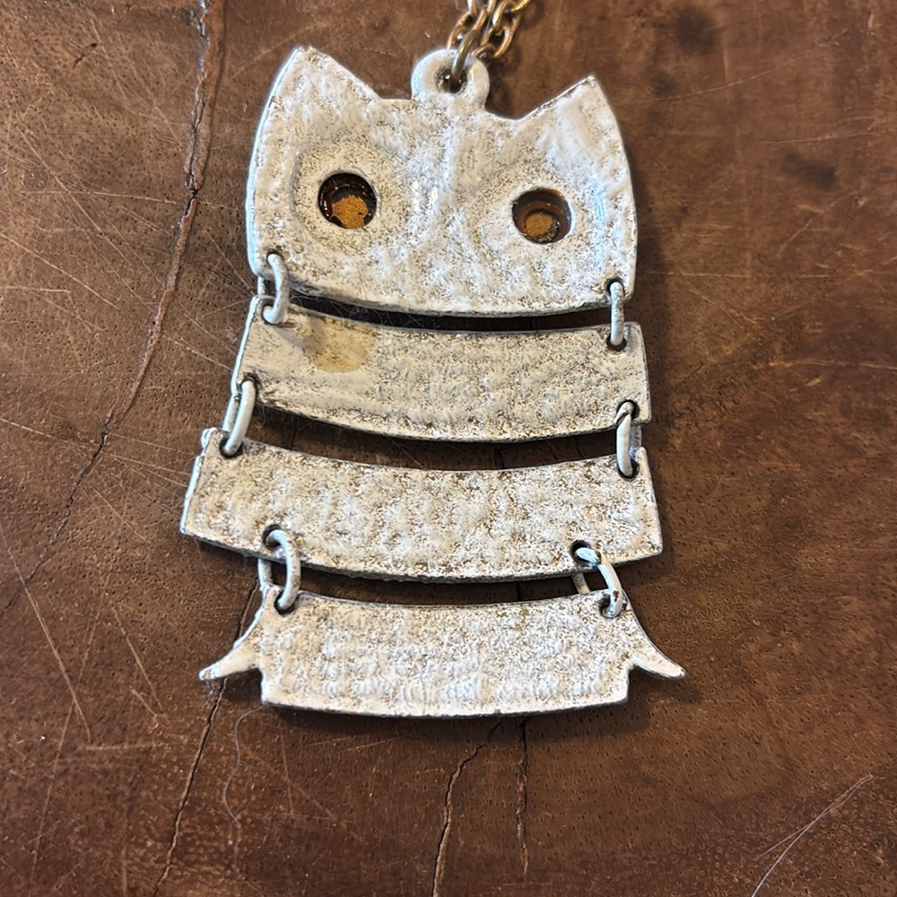 Vintage Gold Owl Boho Pendant Necklace - Picture 3 of 4